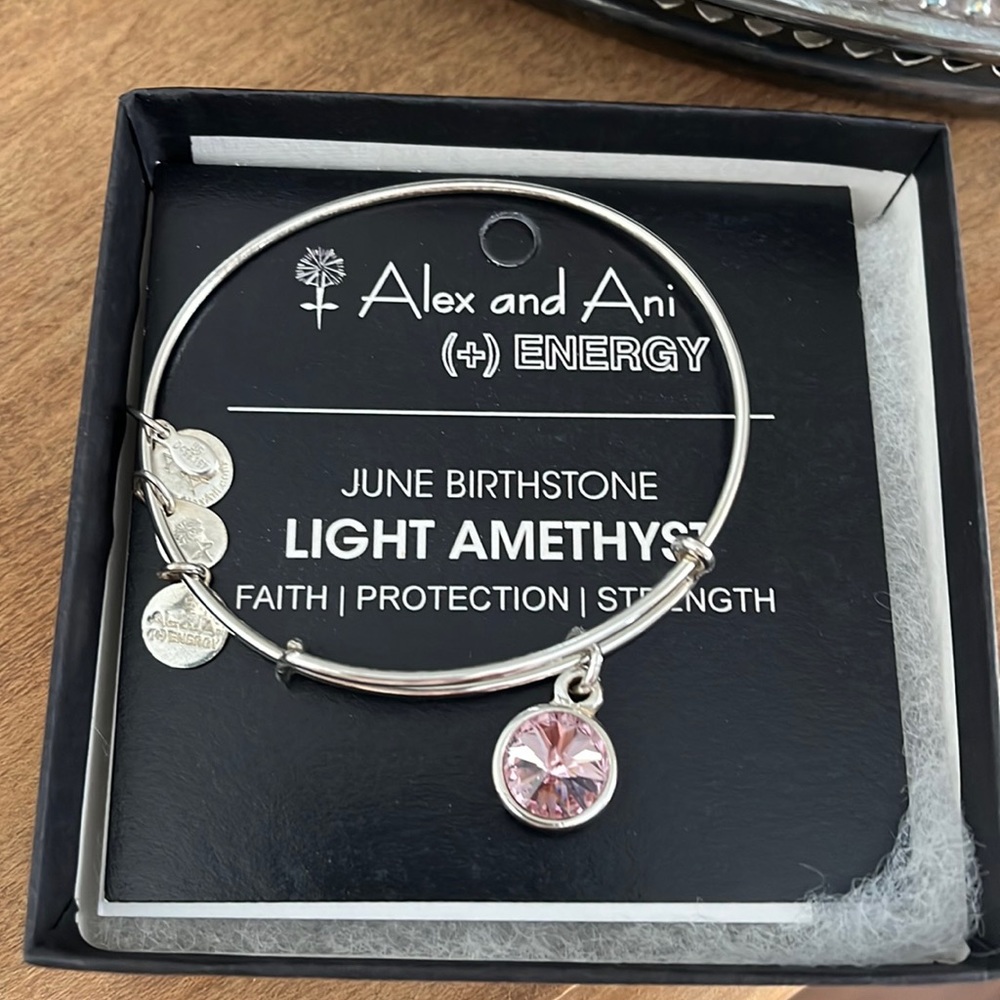 Alex and Ani Light Amethyst Bangle